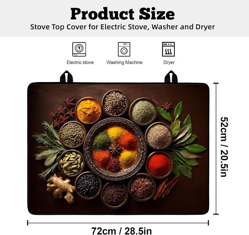 AOHMPT Multi-Design Stove Top Cover for Glass/Electric Stoves - 3-in-1 Heat-Resistant Protector Mat, Non-Slip Drying Rack 28"x20" - Image 2
